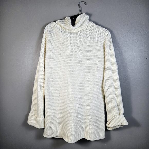 ANTHROPOLOGIE Pilcro Cowl Neck Oversized Tunic Sweater Womens Size M Chunky Knit - Picture 2 of 7